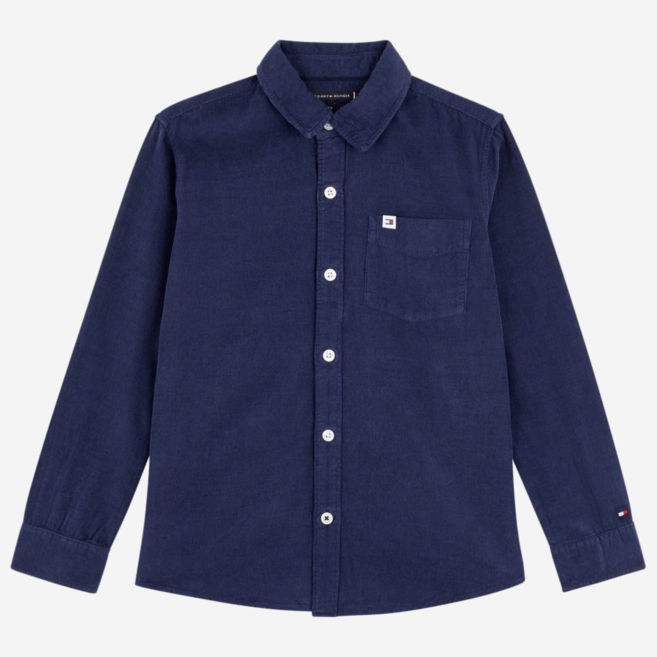Tommy Hilfiger Chemise en Velours de Coton bleu foncé