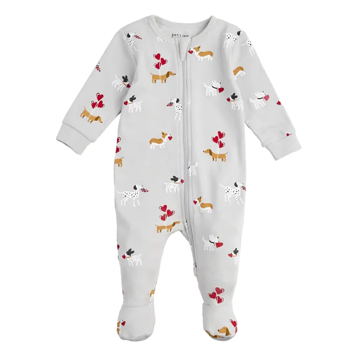 Petit Lem Pyjama Avec Pieds Chiot | Gris