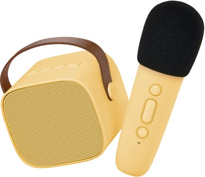 Lalarma Bluetooth-høyttaler med Trådløs Mikrofon, Gul