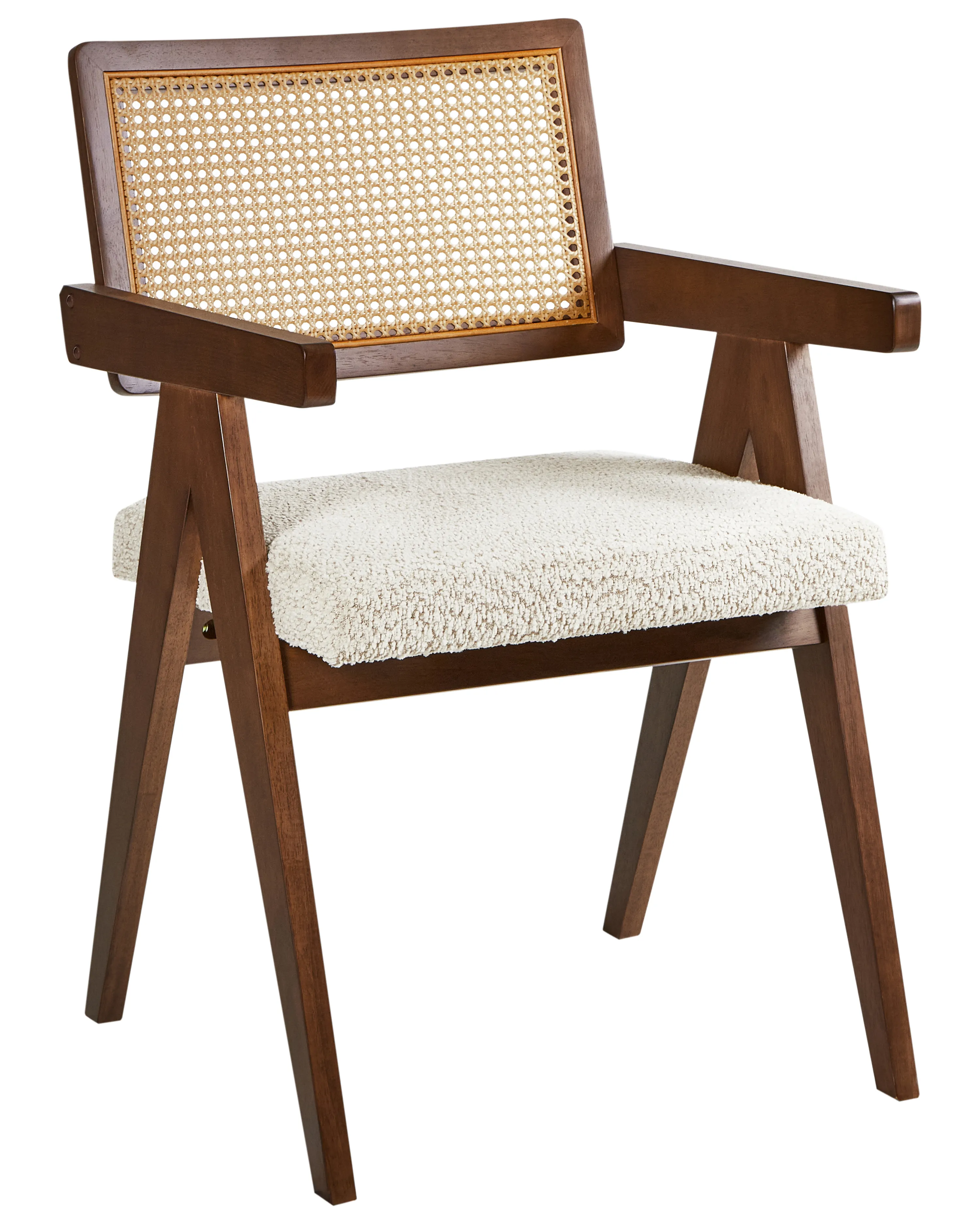 Set van 2 eetkamerstoelen AVA Hout Donkerbruin/beige