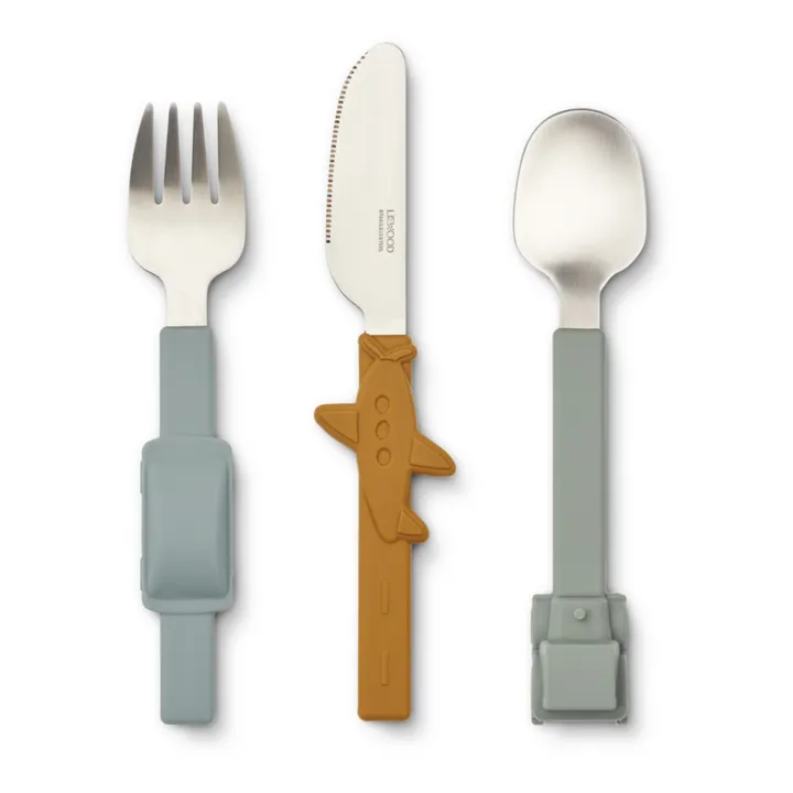 Liewood Couverts en inox Tove - Set de 3 | Blue fog mix