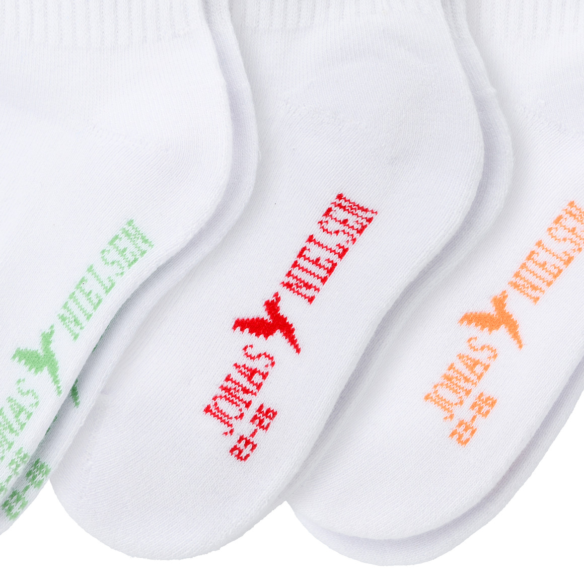 Jonas Nielsen 3 Paar Jungen Socken mit Frucht-Stickerei weiss