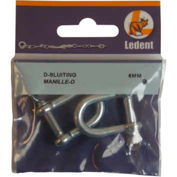 Ledent D-sluiting verzinkt 6 mm (2 stuks)