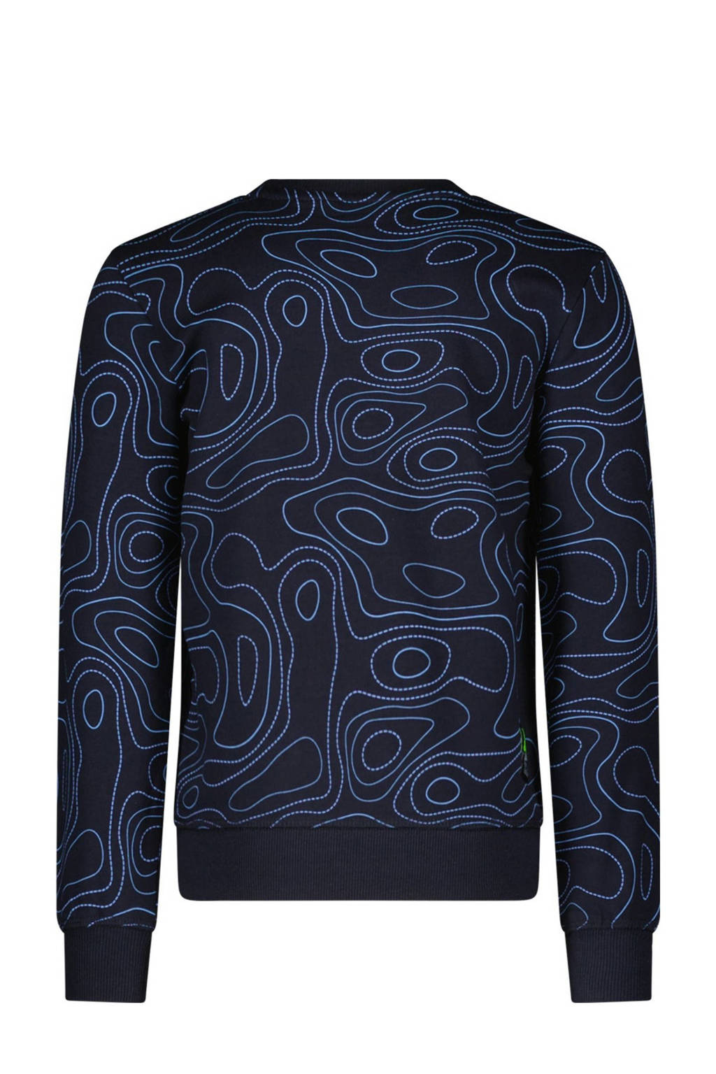 TYGO & vito sweater Senna met all over print donkerblauw