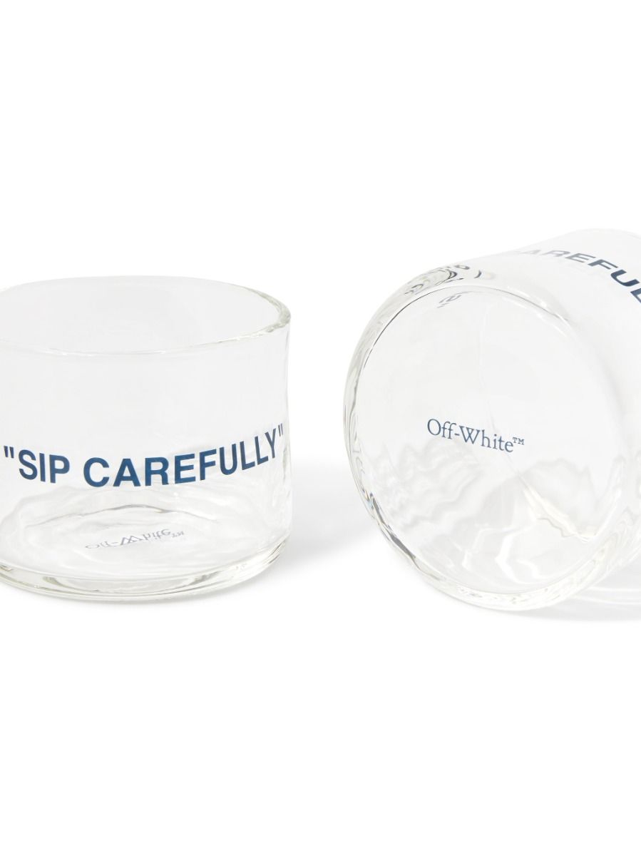 Off-White Water Glass Quote Set