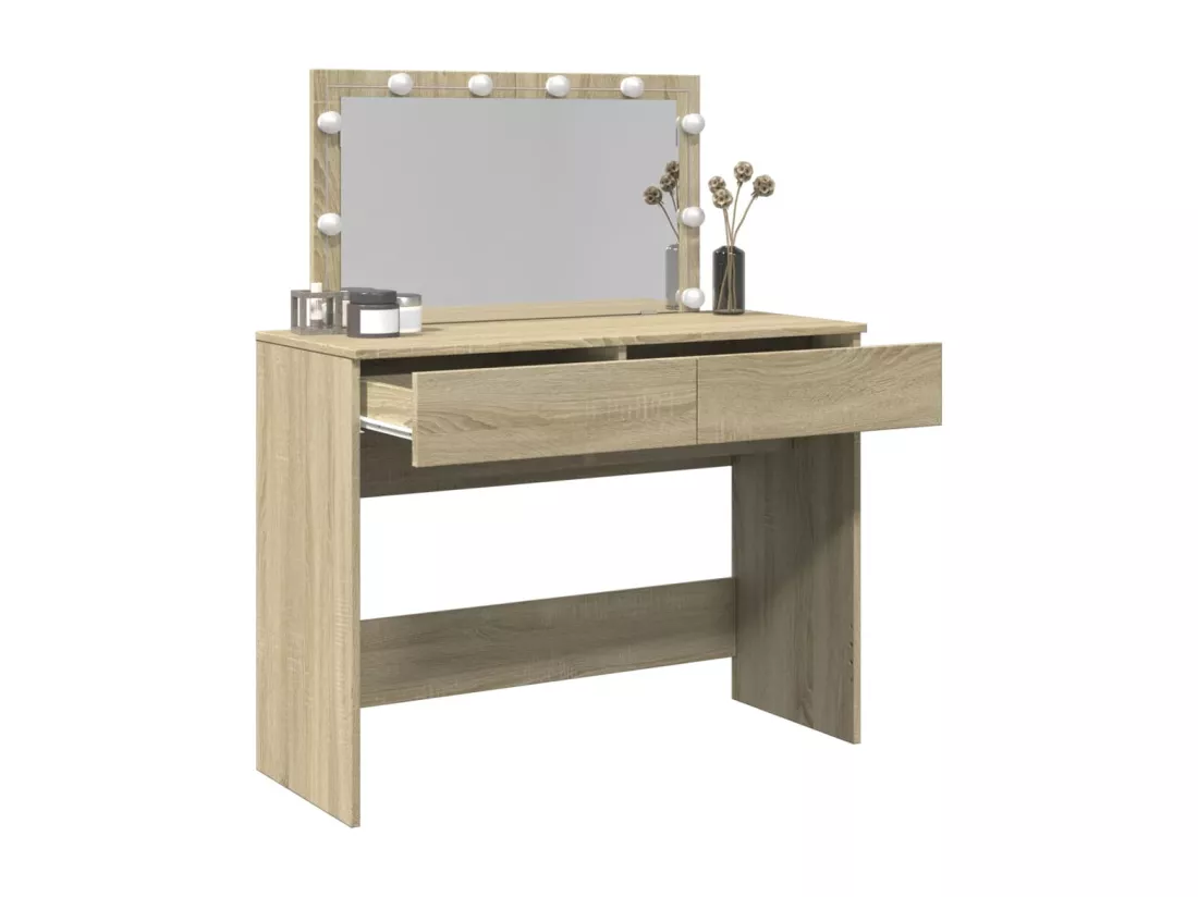 Coiffeuse avec LED chêne sonoma 100x40x120 cm