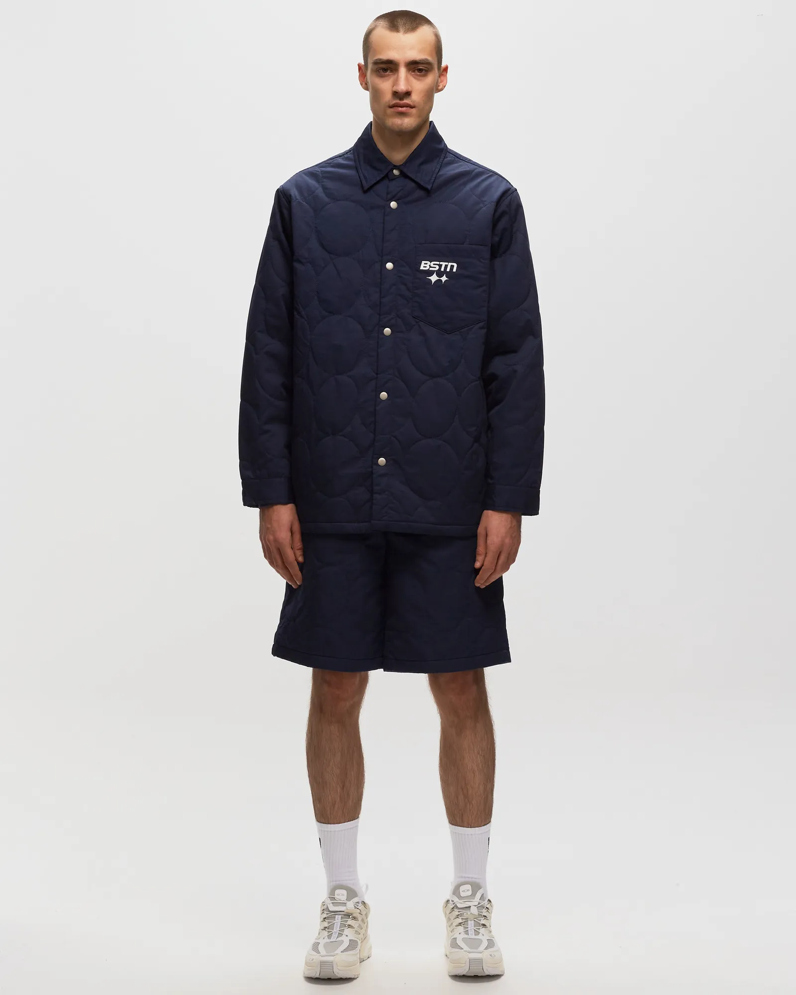 BSTN Brand Logo Pattern Quilted Overshirt