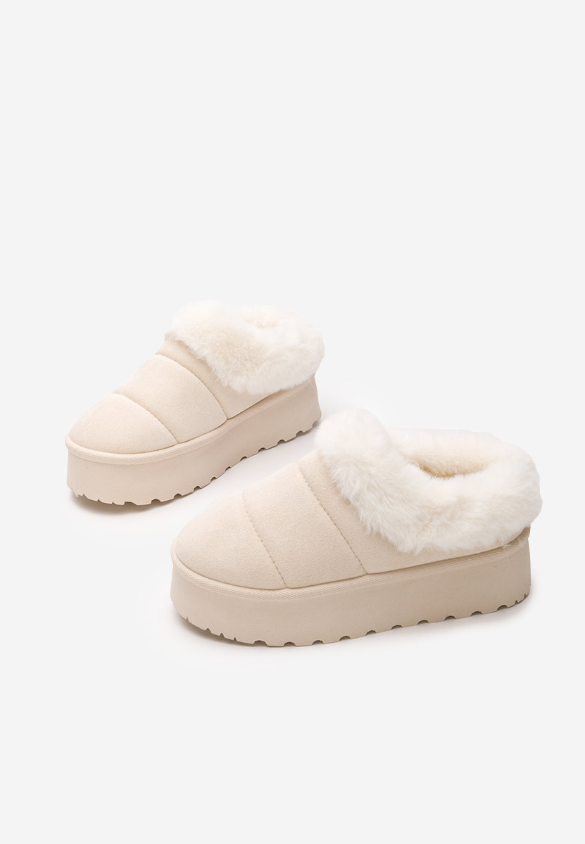 Mules à plateforme beige Dierra V5