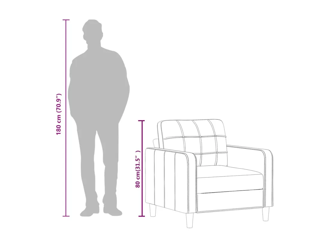 Fauteuil Crème 60 cm Similicuir