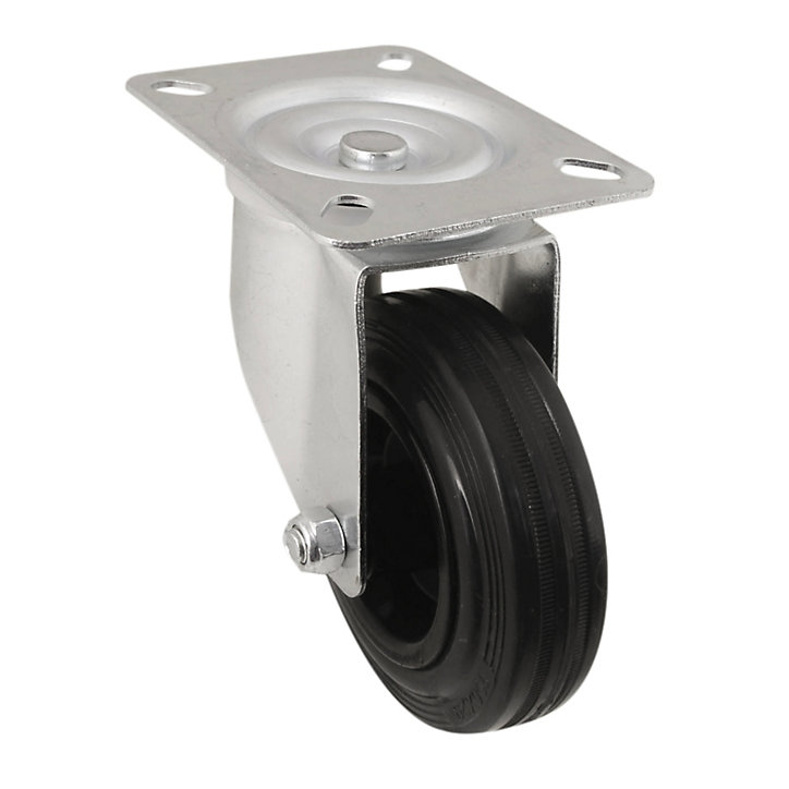 Roulette pivotante noire ø10 cm, charge max 75 kg