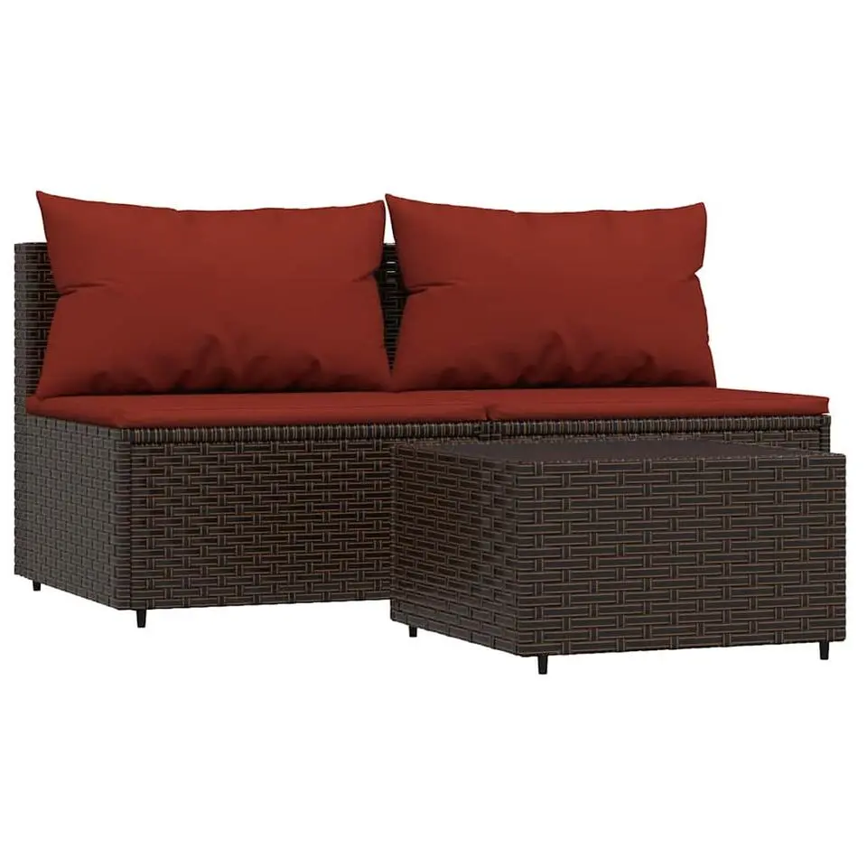 vidaXL - Loungeset - Bruin - Poly rattan