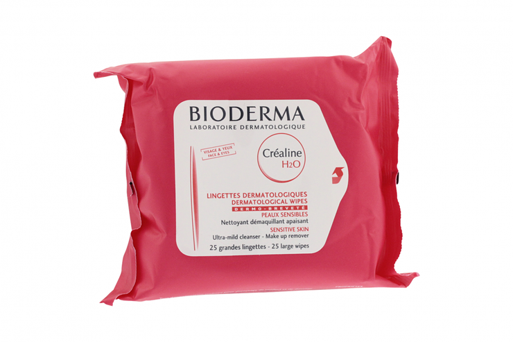 Créaline H2O démaquillant dermatologique 25 lingettes
