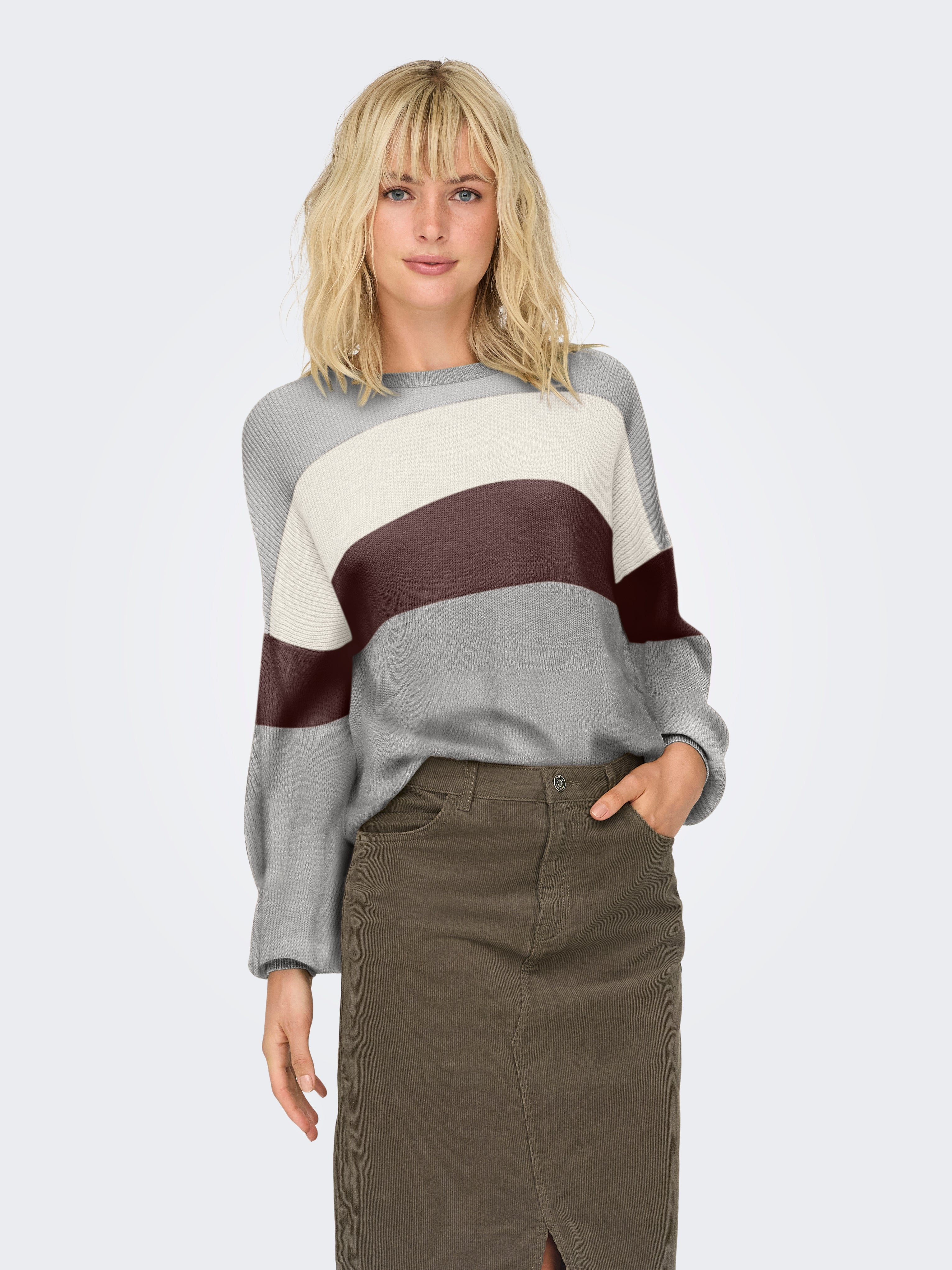 ONLATIA Strickpullover Medium Grey Melange