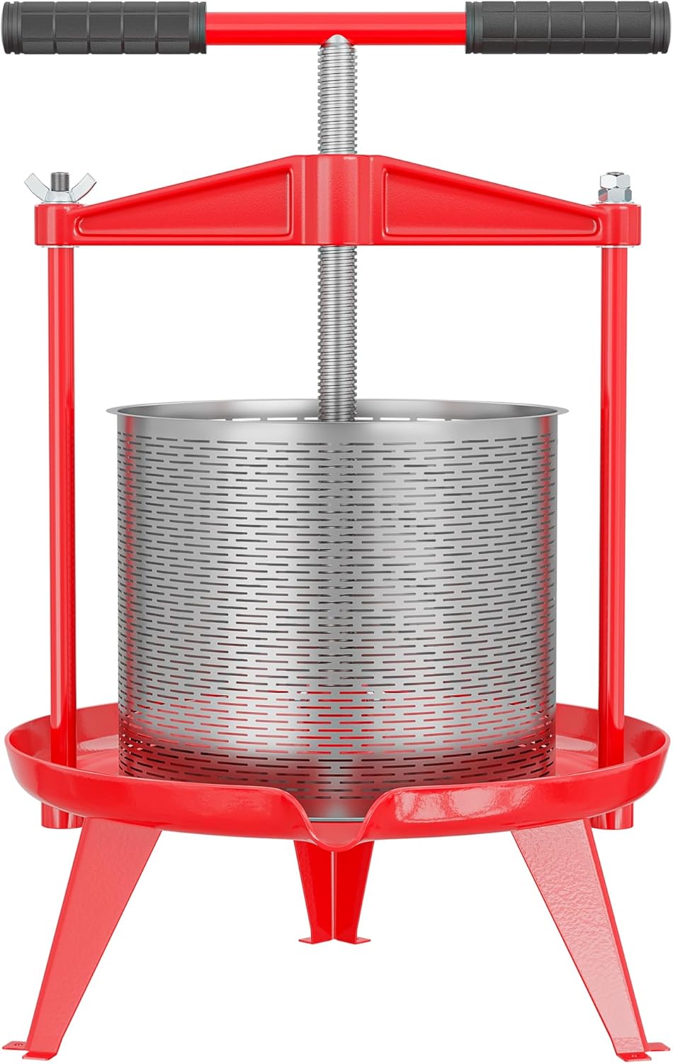 Wiltec Spindelpresse 14 L Obstpresse aus Edelstahl 66x58x47cm, einfach zu reinigen zum Herstellen von Apfelsaft Obstsaft Beerenpresse Weinpresse