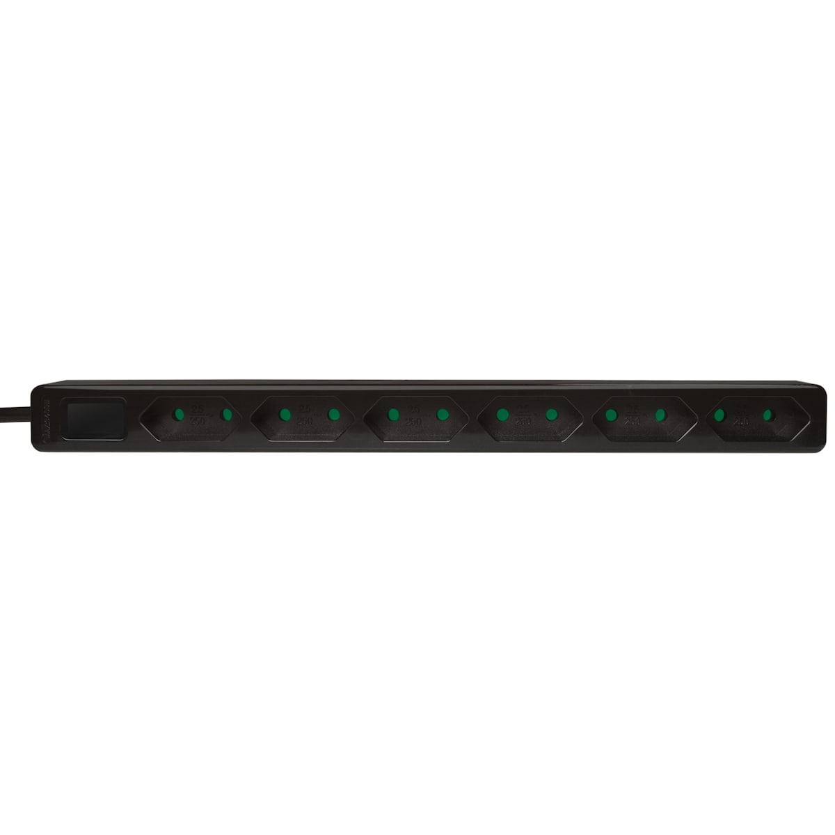 Grenuttak Slim Euro 6-veis 1,5m Svart