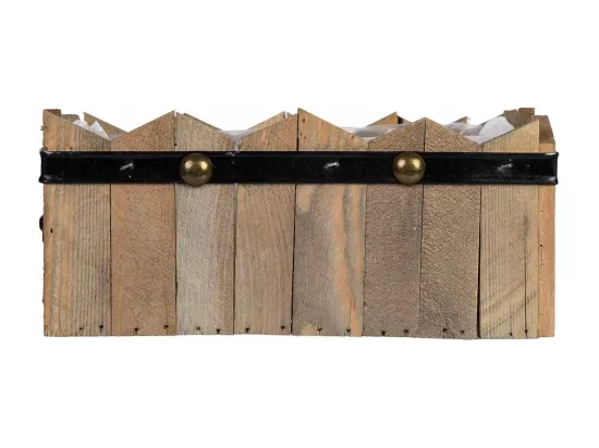 Panier rectangulaire en bois bleu 24x15x9/10,5h cm