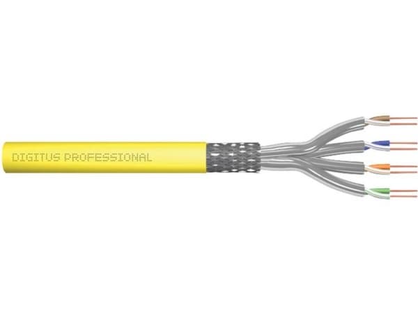 DIGITUS Professional - Bulkkabel - 500 m - SFTP - CAT 8.2 - halogenfri, solid - gul, RAL 1016