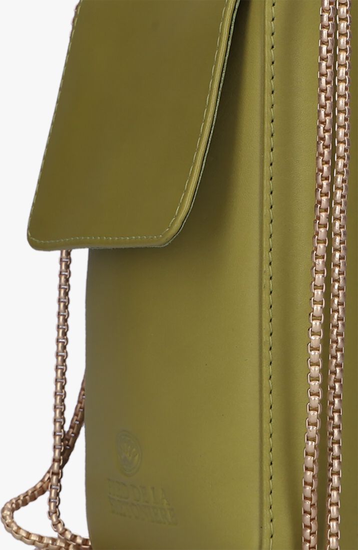 FRED DE LA BRETONIERE groene fred de la bretoniere schoudertas 0438 phone purse s