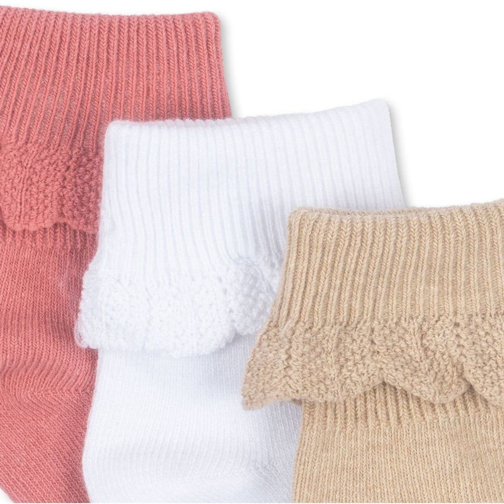 Køb Konges Sløjd Sand/Optic White/Raspberry 3 Pak Flæse Strømper