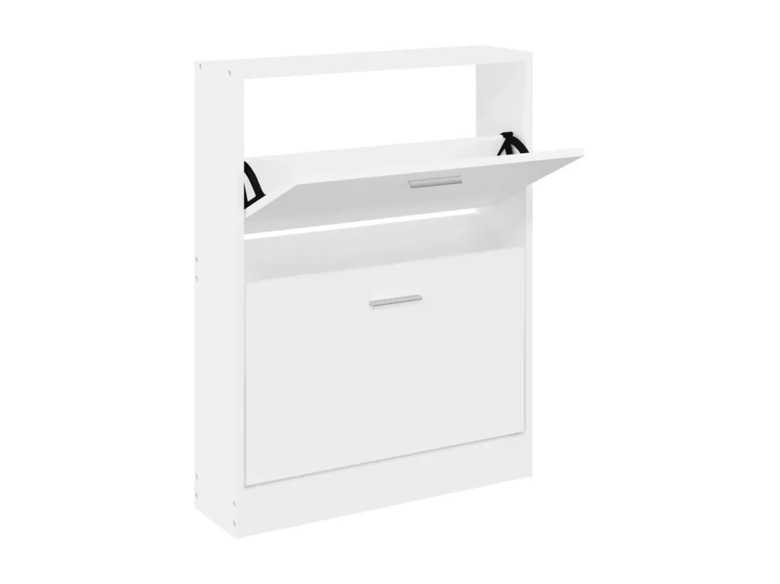 Armoire à chaussures Blanc 59x17x81 cm Bois d'ingénierie