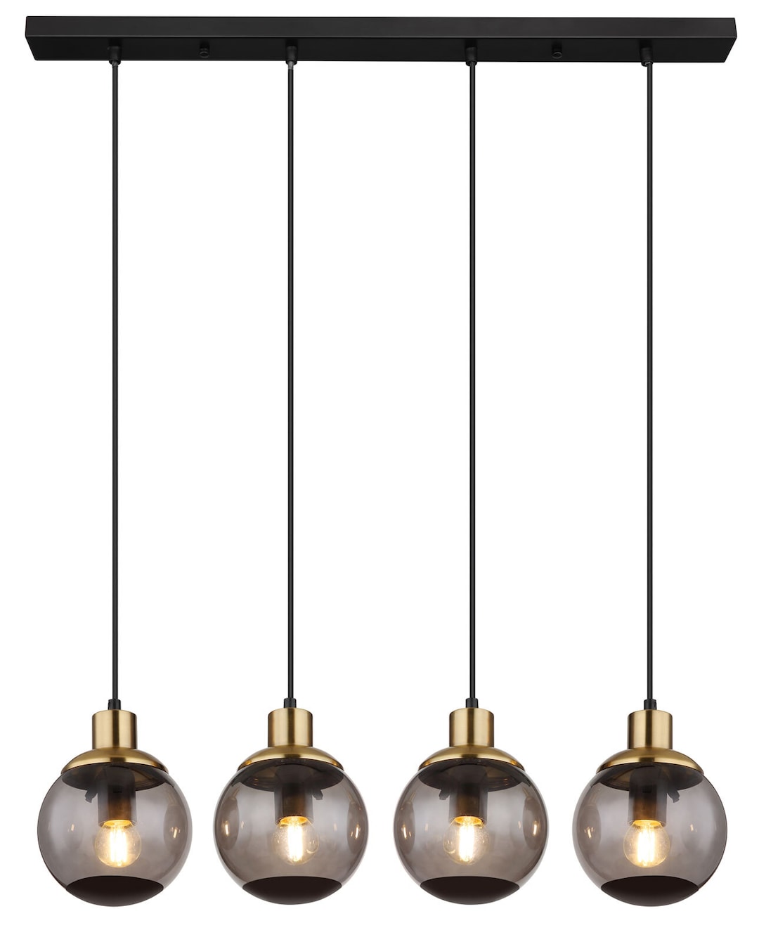 GLOBO Retrofit Balkenpendel POTTER 75 cm schwarz /messingfarbig