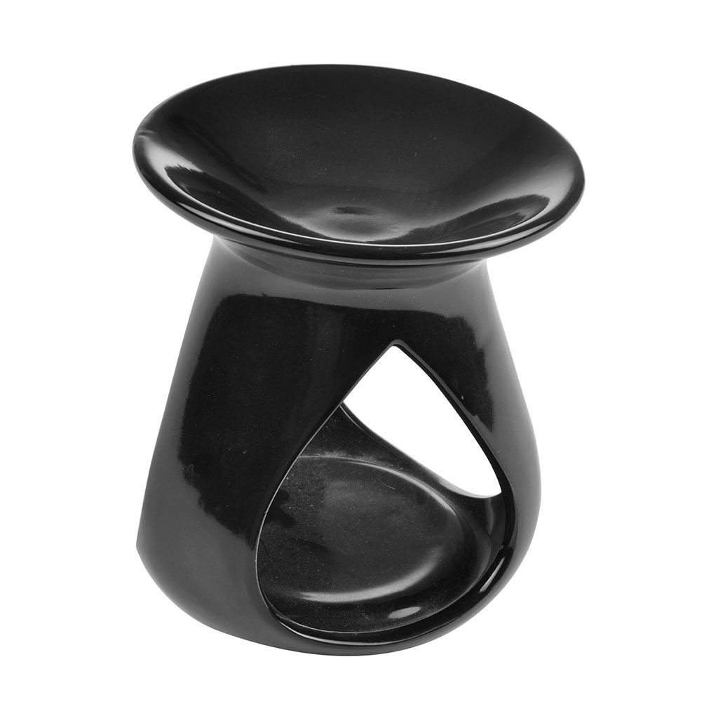 Brûle-parfum céramique noir D 10cm