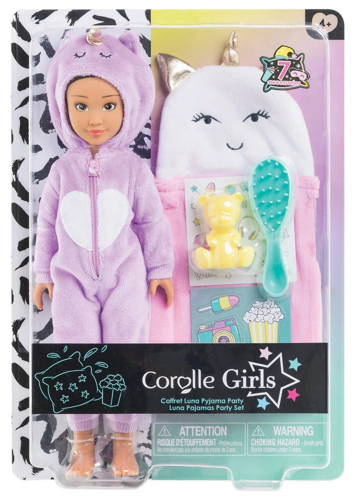 COROLLE GIRLS -POUPEE MANNEQUIN - COFFRET LUNA PYJAMA PARTY - 28CM