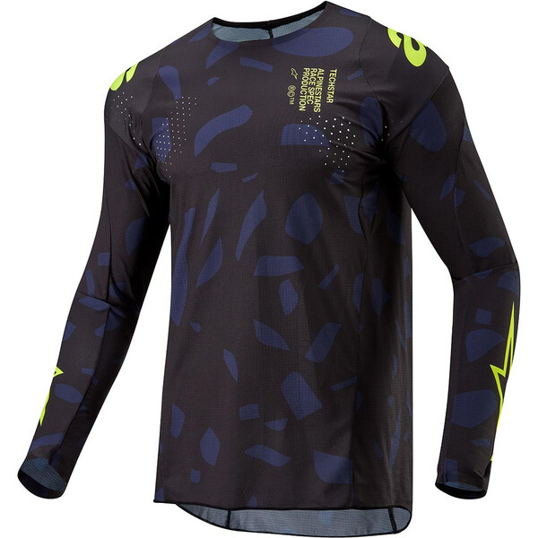Alpinestars - Maillot Techstar Rantera Noir / Navy / Jaune fluo