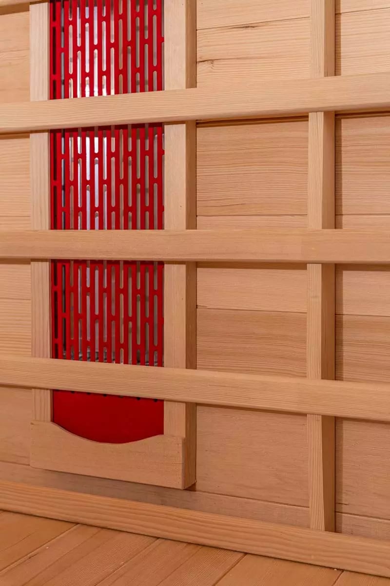 PureHaven Infrarotkabine 150x150x60x120x60 cm aus Hemlock Holz - versch. Ausführungen