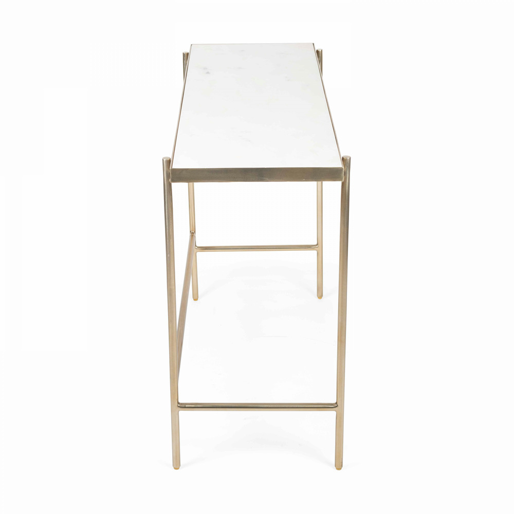 Console en marbre et métal 105 cm blanc