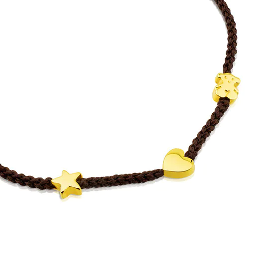 Pulseira dourada com motivos de estrela, coração e urso Sweet Dolls XXS