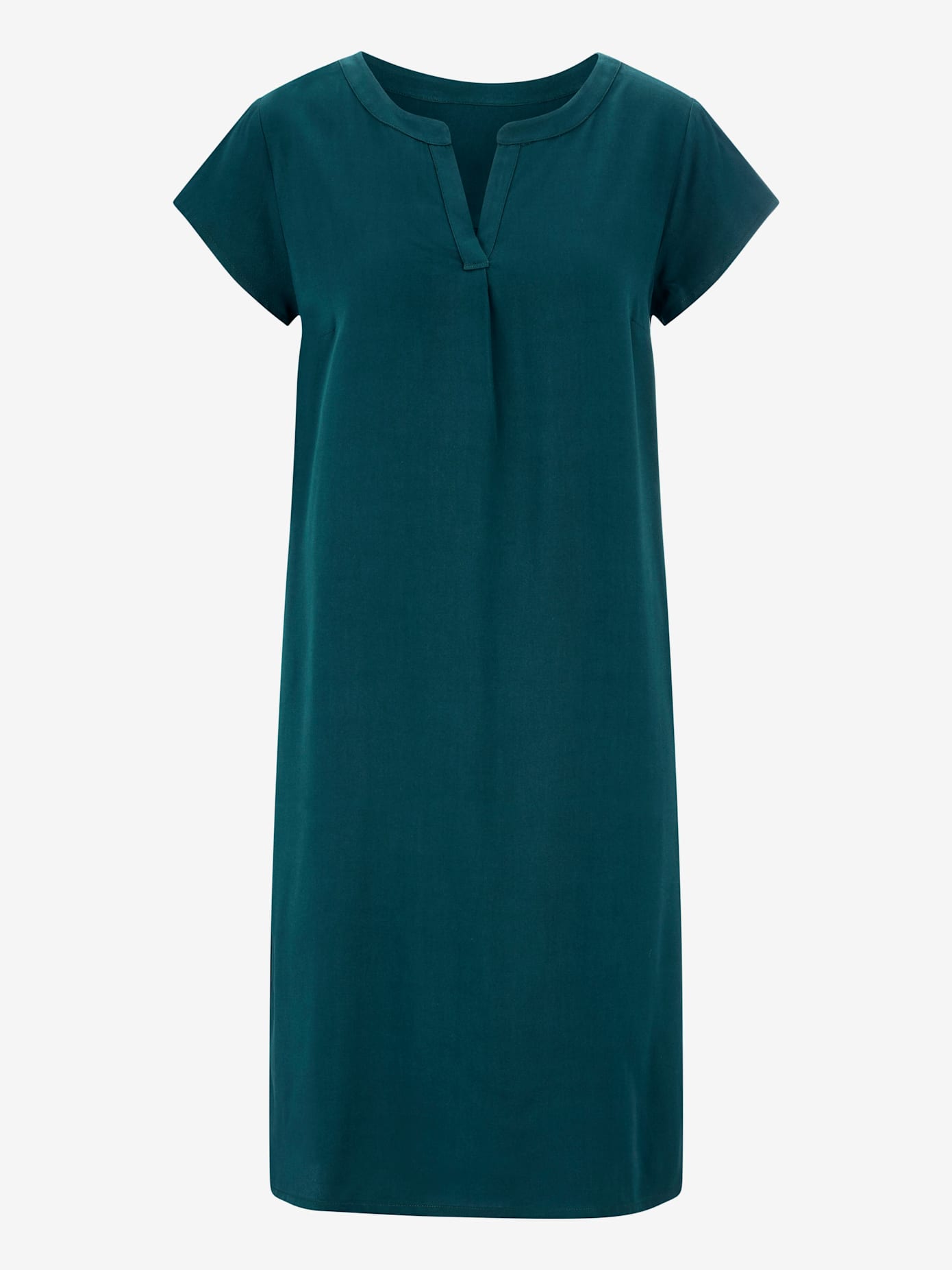 Robe évasée manches courtes col rond encolure en v