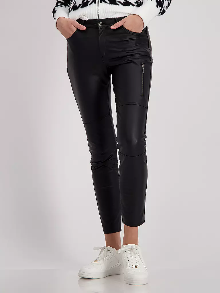 MONARI Hose in Lederoptik  schwarz