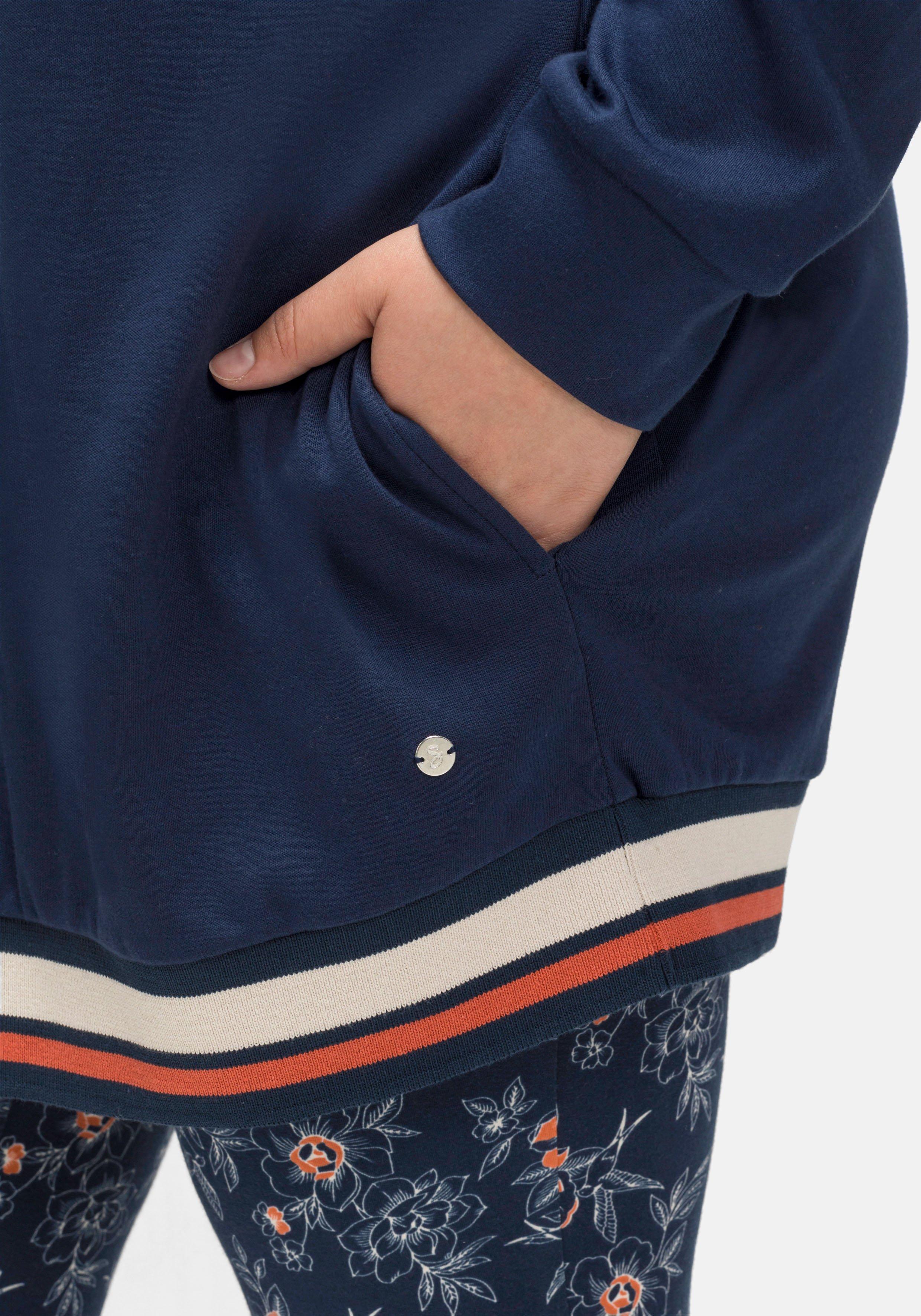 Relax-Sweatshirt in Longform mit floralem Druck