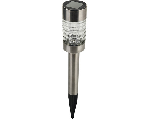 LED-zonnepadverlichting IP44 met grondpen, kleur roestvrij staal, HxØ 430x62 mm