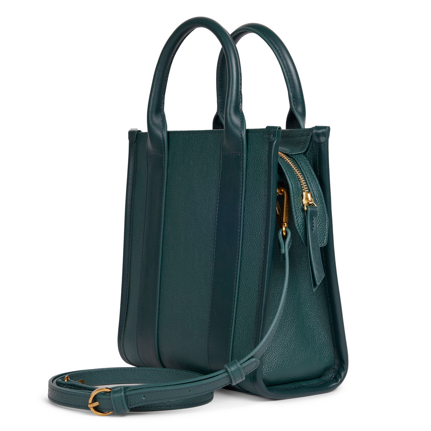 MINI OPERA - Mini cabas zippé en cuir| Vert