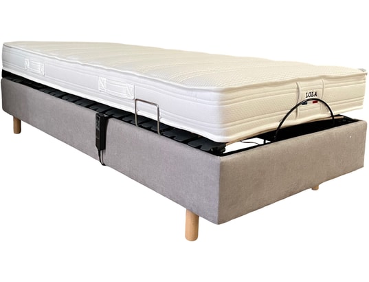 CONCEPT1 - Ensemble Matelas Sommier 90 x 190 Pack Lola 90x190 TPR Bronx Light Grey + Matelas