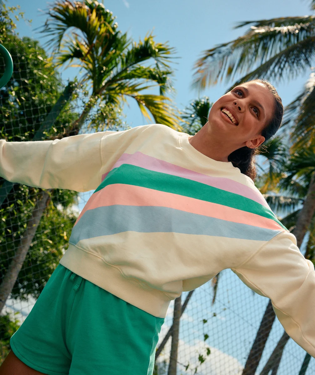 sweat manches longues fille en coton bio multicolore