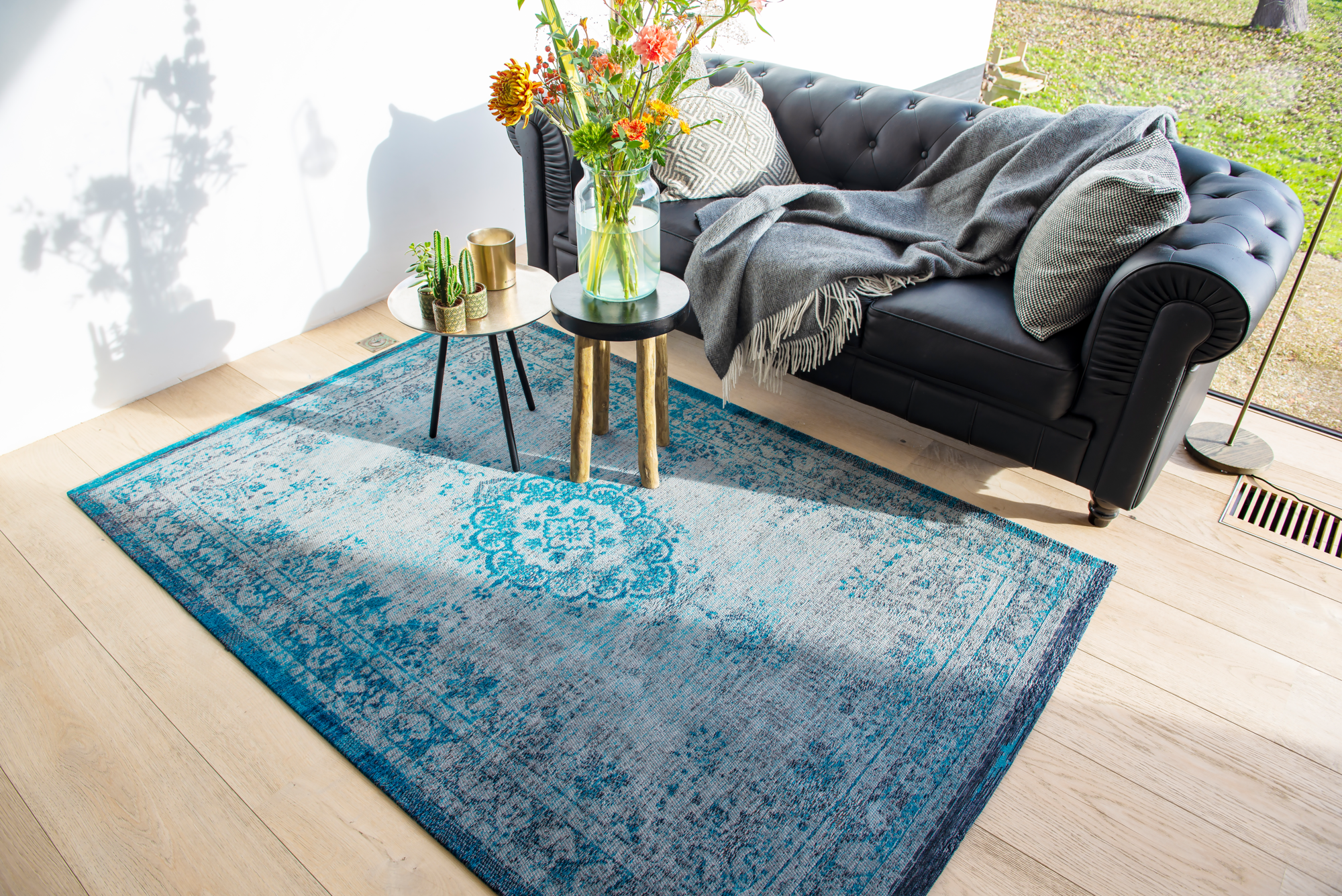 Ecorugs vloerkleed Medallion turquoise 170x240 cm