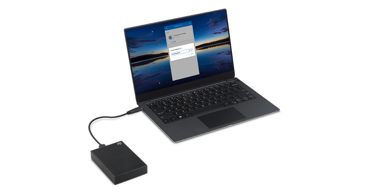 SeagateOne Touch with Password 2 TB externe harde schijf  (Zwart, USB-A 3.2 (5 Gbit/s))
