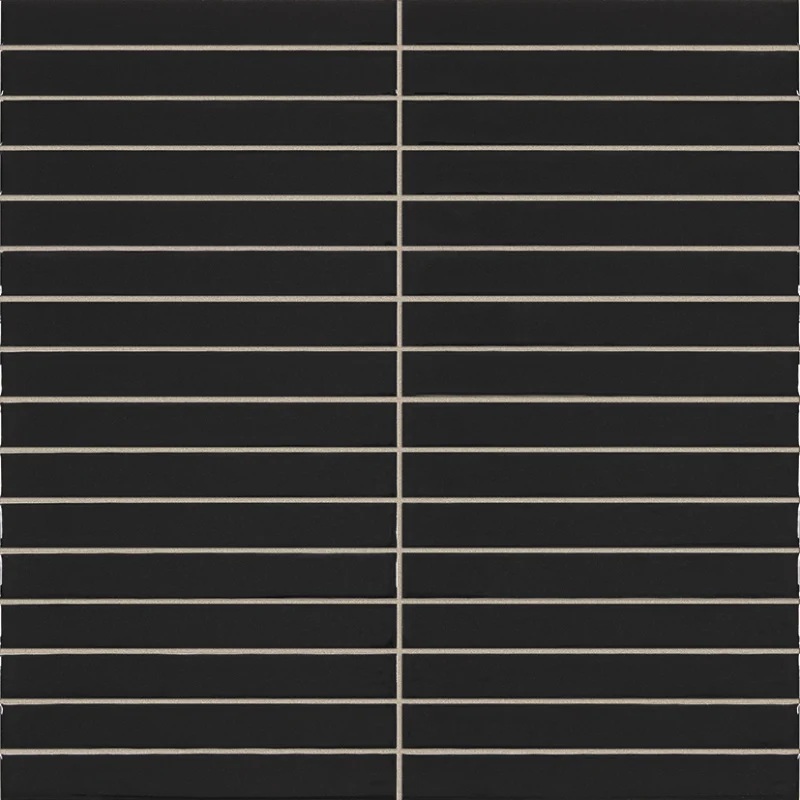 Tegelsample: Jabo Pencil Kromo Black mozaïektegel 35x35cm