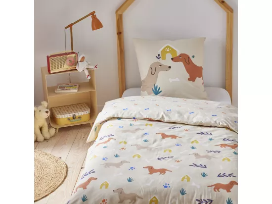 Parure de lit enfant chien réversible
