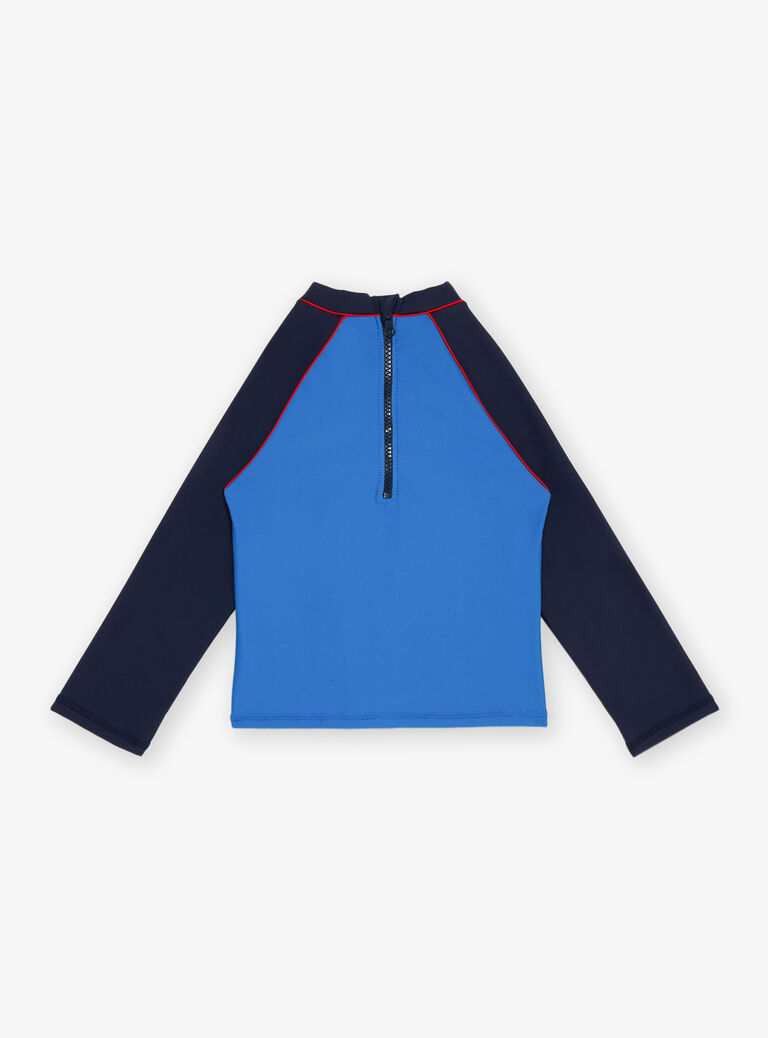 T-shirt de bain bleu minéral à motifs fantaisies
