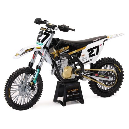 Miniature Newray Moto Husqvarna 450 FC Rockstar Malcolm STEWART - Echelle 1/12° - Noir