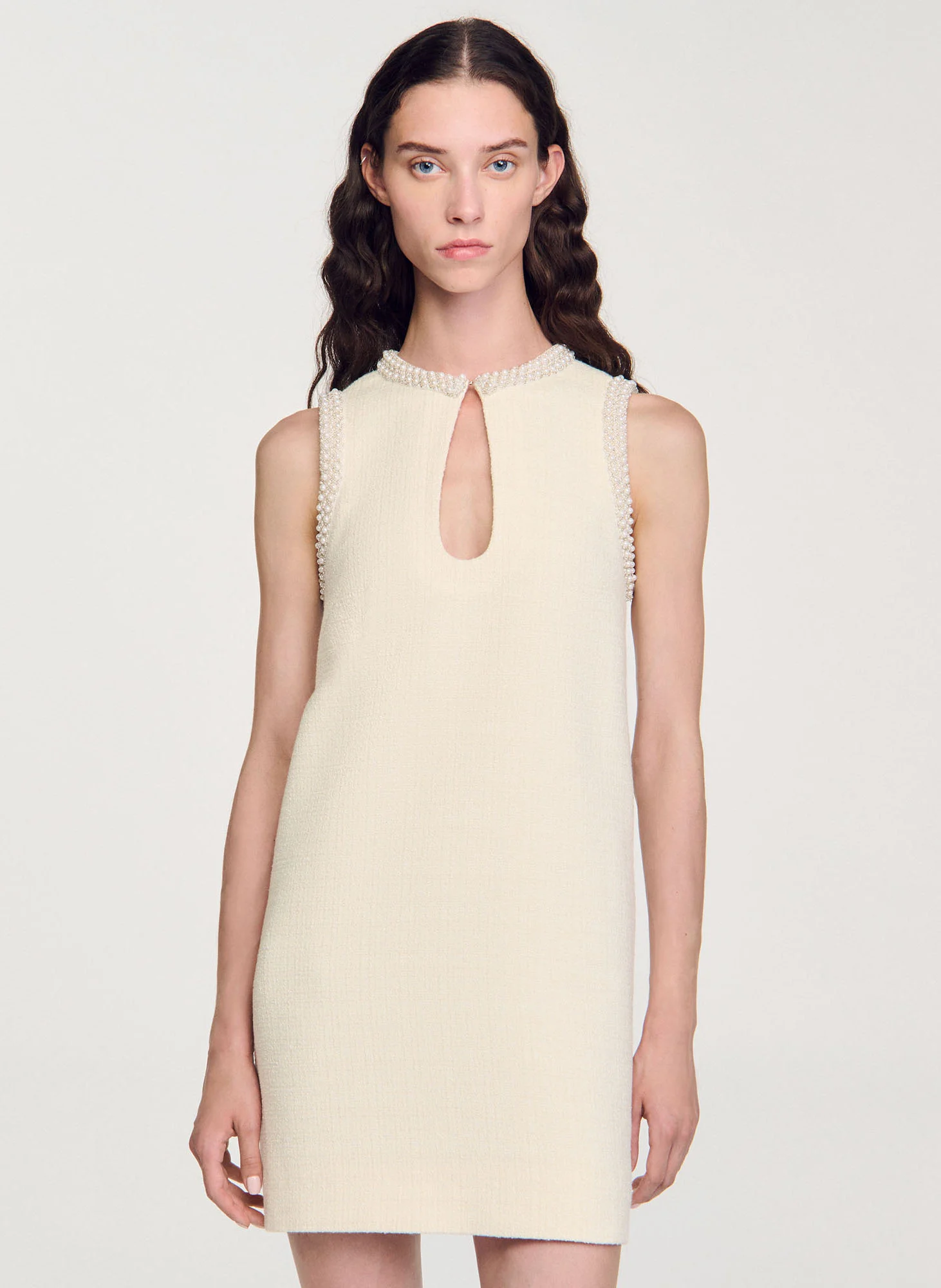 Robe courte en coton mélangé | Blanc