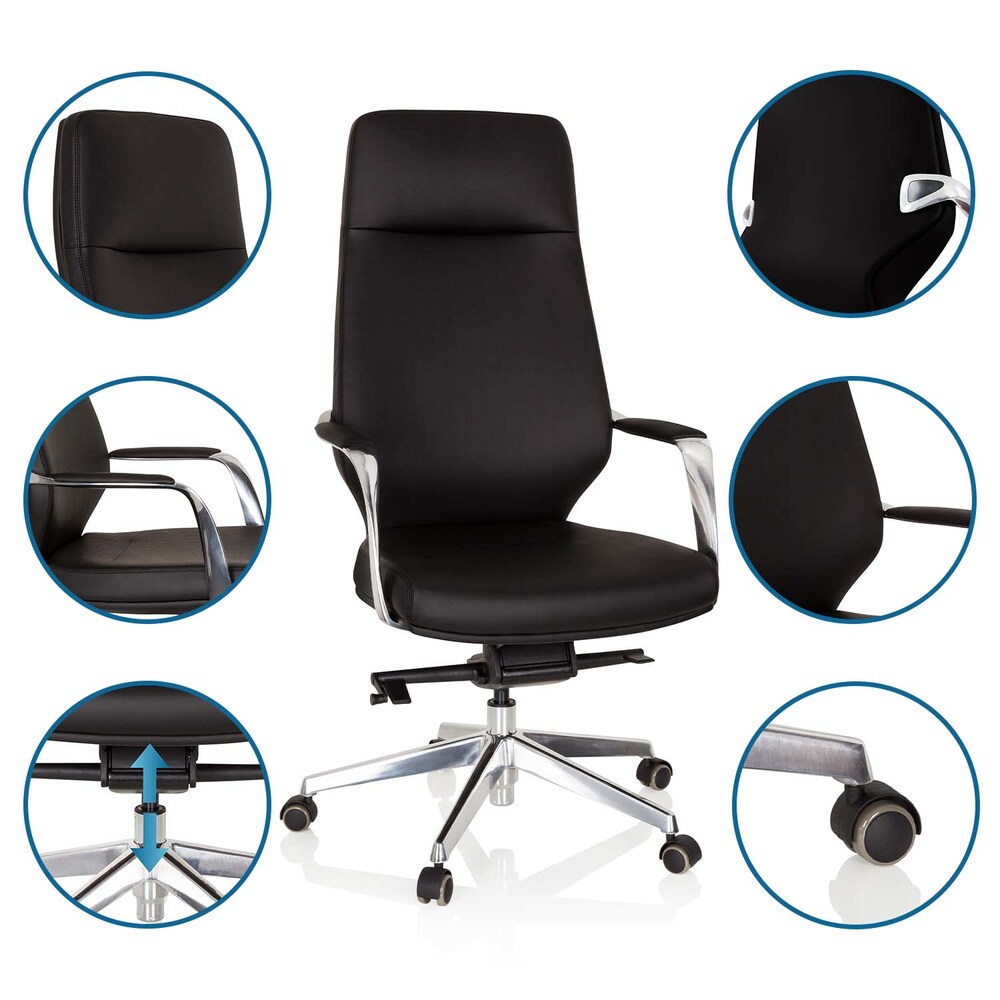 Profi Chefsessel VELVET Kunstleder mit Armlehnen hjh OFFICE
