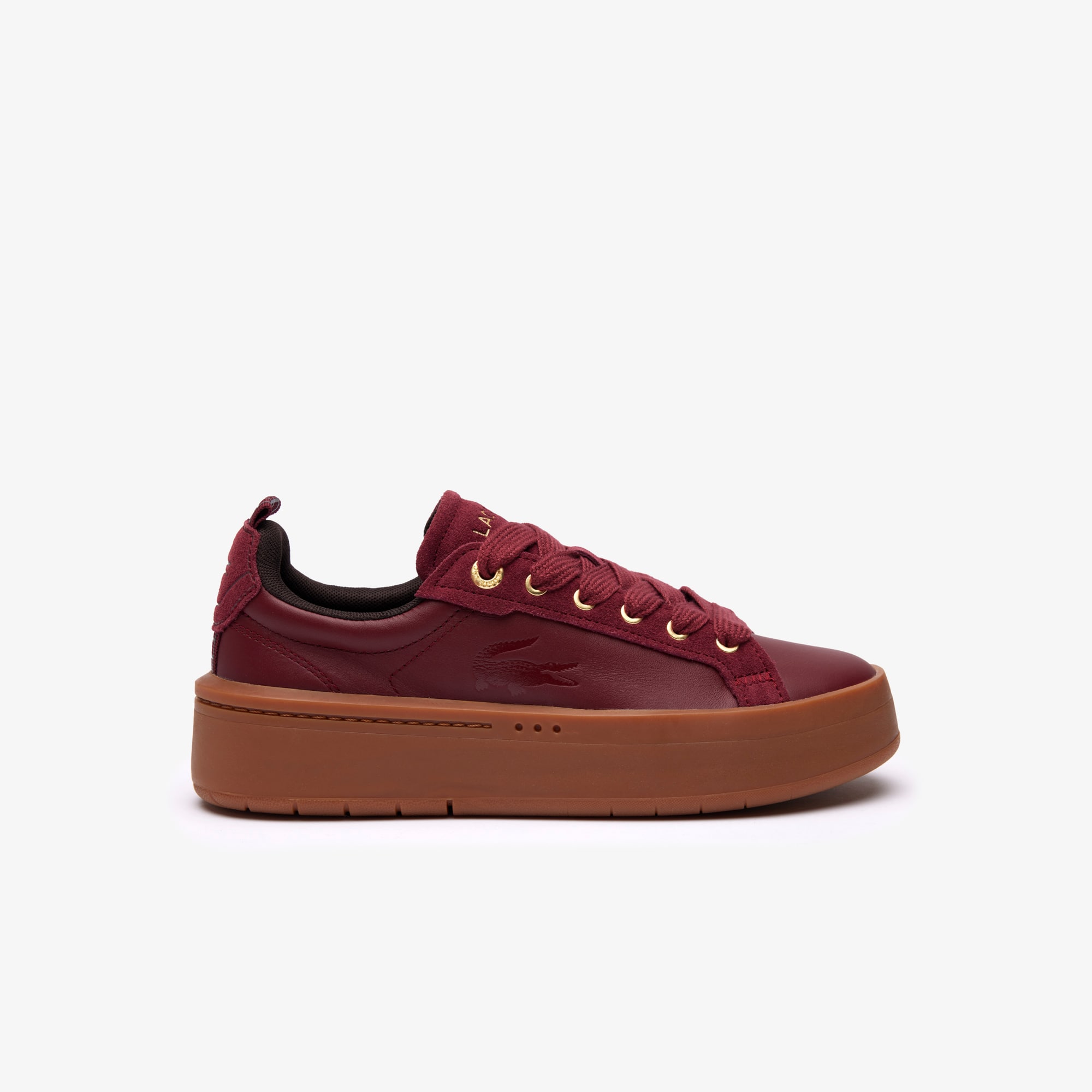Sneakers Carnaby Platform femme cuir color-block Sneakers - Rouge - Lacoste - Femme
