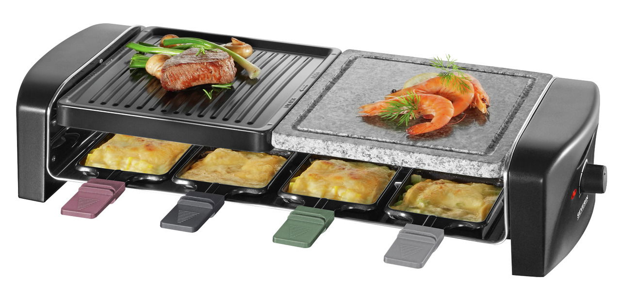Severin Raclette Stein/Grillplatte 8er
