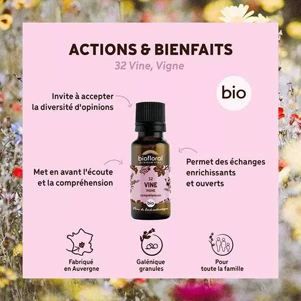 Biofloral 32 Florais de Bach Orgânicos de Uva e Videira 19,5g