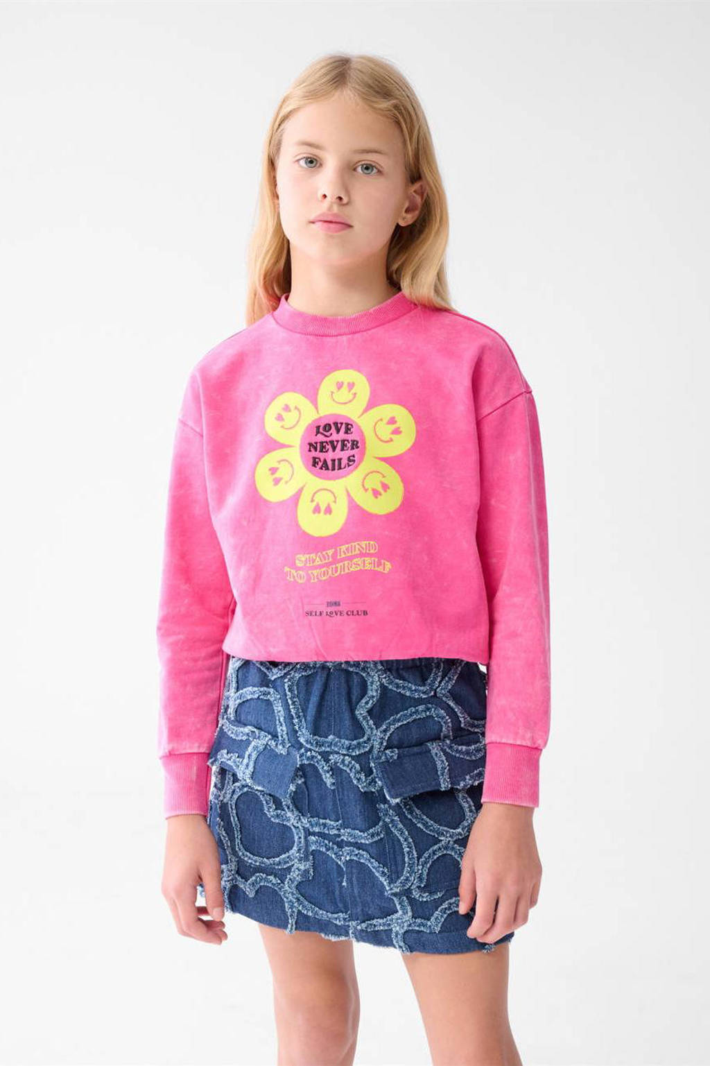 Shoeby sweater met printopdruk roze